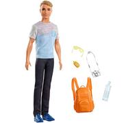 Barbie- Ken in Viaggio, Bambola con Fotocamera, Zaino e Altri Accessori, FWV15