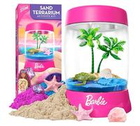 Barbie™ - Kit per creare terrario da spiaggia con pietre preziose per | Habitat Spiaggia Illuminato, Gioca Sabbia, Pietre Gemme, Figure Oceano, Luce Notturna LED, Mini Terrarium Craft