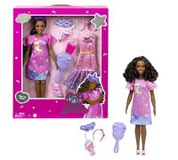 Barbie - La Mia Prima, Bambola Alta 34 cm con Busto Morbido e Arti snodati, Abiti e Accessori per Serate di Festa e Momento della Nanna, Giocattolo per Bambini 3+ Anni, HMM67