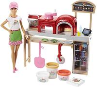 Barbie la Pizzeria con Bambola, Tavolo per Le Pizze, Forno e Pasta da Modellare, Giocattolo per Bambini 3 + Anni, FHR09, multicolore