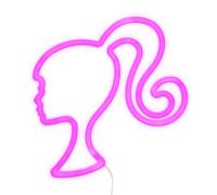 Lampada neon led barbie rosa 22 cm - design iconico con licenza ufficiale, alimentazione usb, accessorio decorativo per collezionisti
