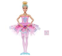 Barbie Lo Schiaccianoci, bambola dotata di funzione sorpresa di trasformazione del tutù, effetto ombré sul tutù, collana con medaglione a forma di cuore e scatola regalo, JLW53