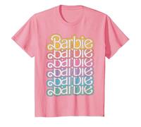 Barbie - Logo Arcobaleno Pastello impilato Maglietta, Bambini, Rosa, 10 Anni