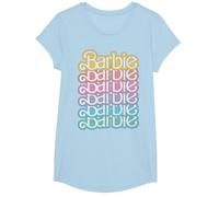 Barbie - Logo Arcobaleno Pastello impilato Maglietta, Ragazze, Celeste, L