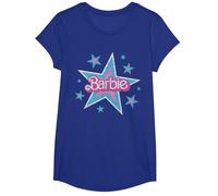 Barbie - Logo Vintage con Stelle Maglietta, Ragazze, Blu Reale, S