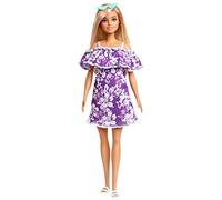 Barbie Loves the Ocean- Bambola in Plastica Riciclata Bionda con Vestito a Fiori e Accessori, Giocattolo per Bambini 3+ Anni, GRB36
