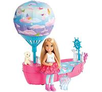 Barbie - Magica Chelsea con la Barca, Le Rotelle Nascoste e Le Ali Si Muovono, DWP59