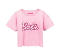 Barbie Maglietta Corta Logo Effetto Invecchiato Donna (NS7642)