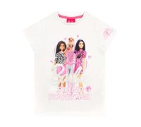Barbie Maglietta per Ragazze Bianco 9-10 Anni