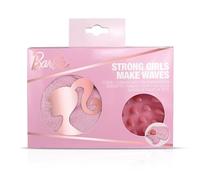 Barbie Make Waves - Set regalo per la cura dei capelli, massaggiatore per la testa, massaggiatore per cuoio capelluto e asciugamano turbante e asciugamano in microfibra, asciugatura rapida