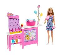 Barbie - Malibu e chiosco zucchero filato, set con bambola e 20 accessori inclusi, ispirato alla serie Mysteries: Beach Detectives, giocattolo per bambini, 3+ anni, JFV67