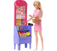 Barbie - Malibu fa la spesa, bambola bionda e bancarella del mercato con 11 acce