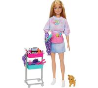 Mattel HNK95 Barbie Malibu Stylist Playset con Cucciolo ed Accessori