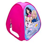 Barbie Malibu - Tenda da gioco pop-up per bambini, a triangolo, con finestra, facile da installare, pieghevole per riporlo, design sicuro per bambini e bambini dai 3 anni in su