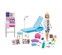 Barbie playset con bambola medico, 20+ accessori medici e tavolo da visita