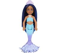 Barbie Mermaid Chelsea Doll with Midnight Blue Hair and Ombre Tail, Mermaid Toys, Crown Accessory