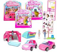 Barbie Mini Barbieland Bambole e Veicoli Set - Confezione da 3 Barbieland RV, Auto e Jeep Veicoli Plus, Altro | Barbie Bomboniere per Ragazze, Ragazzi
