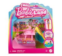 Barbie Mini BarbieLand - Set mini Barca dei Sogni e bambola, playset bambola 3,8 cm e veicolo con sorpresa cambia colore in acqua calda e fredda, giocattolo per bambini, 4+ anni, HYF41