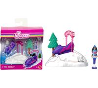 Barbie Mini Land - Set da gioco da collezione con bambola da 3,8 cm, aree di gioco interattive per divertimento narrativo
