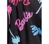 Barbie Costume da Bagno Donna | Donna Adulti Nero Costume da Bagno Rosa Blu Verde Palm Tree Doll Logo | Nodo Anteriore Due Cinghie Cossie Costumi da Bagno Merchandising