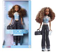 Barbie Signature - Madison My Scene, bambola da collezione in abito ispirato agli anni 2000 con top a farfalla, jeans cargo, borsa in denim e piedistallo, giocattolo per bambini, 6+ anni, HYC18