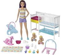 Barbie- Nurserie Skipper Playset, Bambola con Bambolotti, Lettino, Fasciatoio e Tanti Accessori, per Bambini 3+ Anni, GFL38