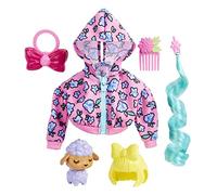 Barbie Pacchetto Extra Pet & Fashion con agnello, pezzi alla moda e accessori, regalo per bambini dai 3 anni in su