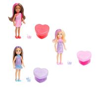 Barbie Party Surprise - Chelsea Festa Glamour, set con bambola e un cucciolo, 6 sorpese con effetto cambia colore incluse, giocattolo per bambini, 3+ anni, JFY04, Multicolore