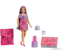Barbie Party Surprise rosa brillante, bambola serie Festa Glamour con 10 accessori a sorpresa ed effetto cambia colore inclusi, giocattolo per bambini, 3+ anni, JFY67