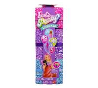 Barbie - party surprise make-up party vestito rosa, bambola con 10 accessori a sorpresa ed effetto cambia colore