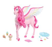 Barbie Pegaso Rosa con 10 Accessori, Tra Cui Giocattoli di Cavallo Alato e Cucciolo Barbie Un Tocco di Magia