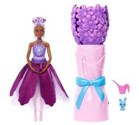 Barbie Flower Reveal - Margherita Viola, bambola profumata con abito floreale e bouquet a sorpresa, coniglietto e accessori come collana, orecchini e annaffiatoio inclusi, 3+ anni, JMF58