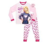 Barbie Pigiama Ragazze | Pigiama i Scrunchie Ragazze | Abbigliamento da Notte | Rosa 6-7 Anni