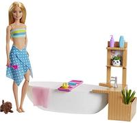 Barbie Playset Bambola con Vasca da Bagno e Accessori, Giocattolo per Bambini 3+ Anni, GJN32