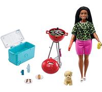 Barbie Playset Barbecue con Griglia con Mini Bambola, Cucciolo e Accessori, Giocattolo per Bambini 3+Anni, GRG76