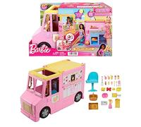 Barbie - Playset Furgoncino della limonata, include veicolo con tettuccio apribile, aree di preparazione e ristoro, cibi e bevande colorati, 25+ accessori, giocattolo per bambini, 3+ anni, HPL71