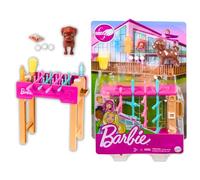 Barbie Minispeelset met huisdier, accessoires en werkende tafelvoetbaltafel, spe