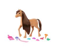 Barbie - pony, cavallo con lunga criniera da acconciare, pettine, extension e accessori per lo styling inclusi