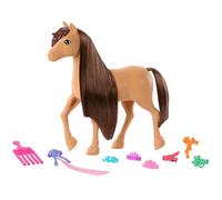 Barbie - Pony Pepper, cavallo con lunga criniera da acconciare e pettinare e accessori, ispirato alla serie Netflix I misteri di Barbie - Alla ricerca del cavallo scomparso, 3+ anni, HXJ37