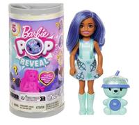 Barbie - chelsea pop reveal serie bubble tea, bambola con 5 sorprese profumate tra cui una mini bambola, cucciolo interattivo ed effetto cambia colore - assortita