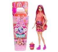 Barbie - pop reveal serie bubble tea, bambola alla moda mango mochi profumata con cucciolo e 8 accessori a sorpresa con effetto cambia colore