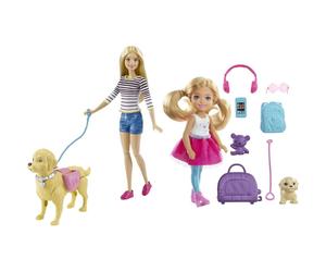 Barbie Potty-Training Puppy Really Walks Doll, DWJ68 and Chelsea Travel Doll, B