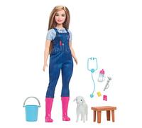Barbie-Puppe zum 65. Jubiläum und 10 Zubehörteile, Hoftierärztin-Set mit blonder