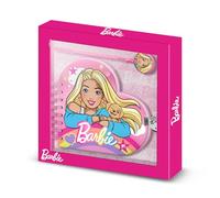 Barbie Rainbow-Diario Cuore + Penna, Rosa