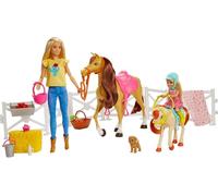 Barbie Ranch Chelsea, Playset Giocattolo con Due Bambole, Cavalli e Accessori, per Bambini 3 + Anni, FXH15, Imballaggio Standard
