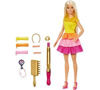 Barbie Ricci Perfetti, Bambola Bionda con Capelli Lunghi da Pettinare con Pettine, Bigodini e Accessori, Giocattolo per Bambini 3+ Anni, GBK24