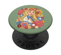 Barbie - Ritratto floreale - Retro PopSockets PopGrip Adesivo