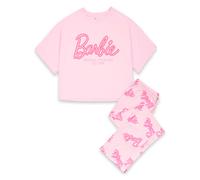 Barbie Rosa Logo All Over Print Pigiama a maniche corte a gamba lunga Donne