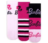 Barbie Set 3 Paia di Calzini in Cotone per Bambine (IT, Numero, 27, 30, Nero)