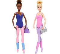 Barbie - Set Ballet Room, include 2 bambole bruna e bionda con outfit a tema balletto e 9 accessori alla moda per outfit extra, giocattolo per bambini, 3+ anni, HXC37